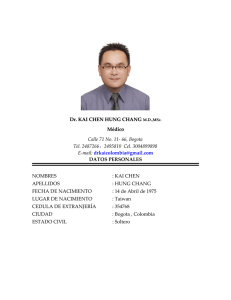 Dr. KAI CHEN HUNG CHANG M.D.,MSc. Médico Calle 71 No. 11