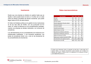 Procedimiento de insolvencia y datos macro 2016