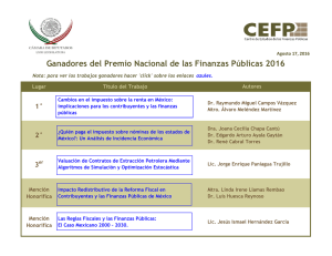 Ganadores del Premio Nacional de las Finanzas Públicas