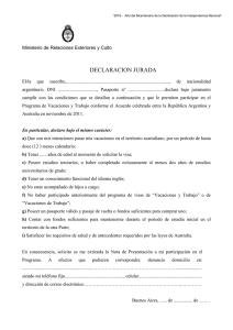 Declaración Jurada - Ministerio de Relaciones Exteriores y Culto