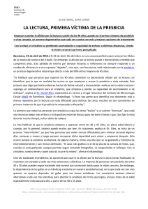 LA LECTURA, PRIMERA VÍCTIMA DE LA PRESBICIA