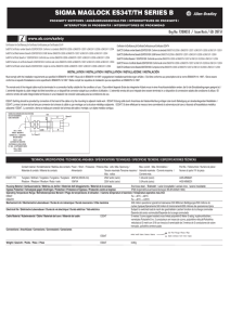 Sigma Maglock ES34T/TH Series B/Proximity Switches