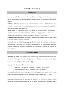 Definiciones Estática de fluidos