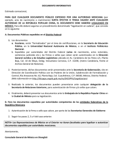 Documento Informativo - Secretaría de Relaciones Exteriores