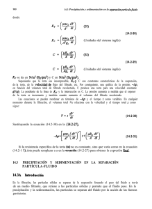 Precipitación y Sedimentación: Separación Partícula-Fluido