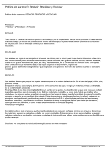 Política de las tres R: Reducir, Reutilizar y Reciclar