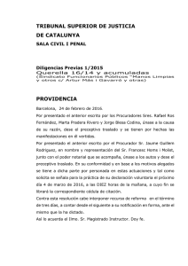 AUTO TSJCat. providència Francesc Homs