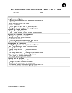 Lista de Entrenamiento de las Actividades Planeadas