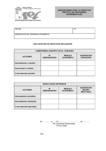 declaración de objetivos realizados compromiso suscrito
