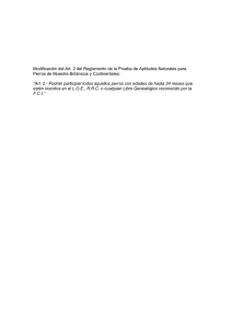 Modificación del Art. 2 del Reglamento de la Prueba de Aptitudes
