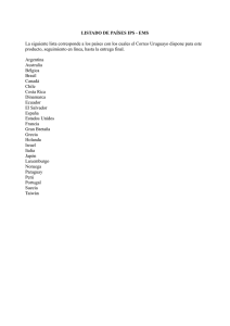 LISTADO DE PAÍSES IPS - EMS La siguiente lista corresponde a los