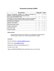 Documentos a presentar a IFARHU Documentos Originales Copia