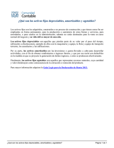 Activos Fijos: Depreciables, Amortizables y Agotables