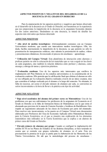 ASPECTOS POSITIVOS Y NEGATIVOS DEL DESARROLLO DE LA
