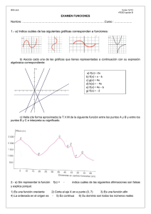 Examen Funciones 4º ESO: Gráficas, Álgebra y Análisis