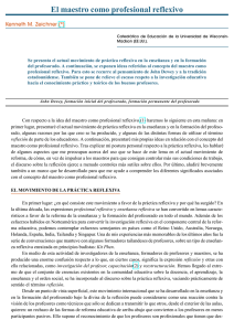 El maestro como profesional reflexivo: Reflexión en la enseñanza