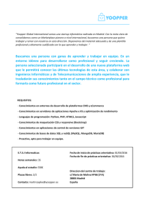 Buscamos una persona con ganas de aprender y trabajar en equipo