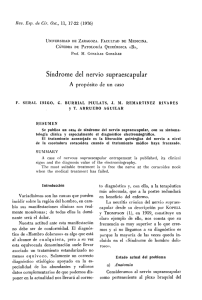 Síndrome del nervIo supraescapular