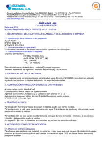 FICHA DE DATOS DE SEGURIDAD AGAR AGAR AA6 FICHA DE