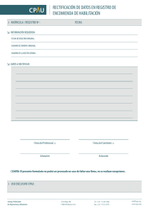 rectificación de datos en registro de encomienda de
