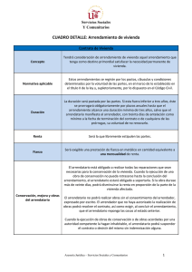 CUADRO DETALLE: Arrendamiento de vivienda