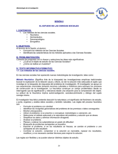 1. Los métodos de las ciencias sociales. • Heurístico.