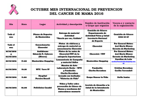 octubre mes internacional de prevencion del cancer de mama 2016