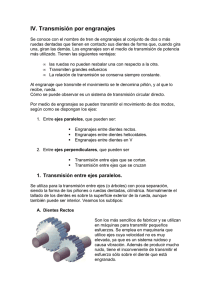 IV. Transmisión por engranajes