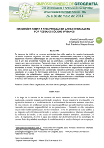discussões sobre a recuperação de áreas degradadas - Unifal-MG