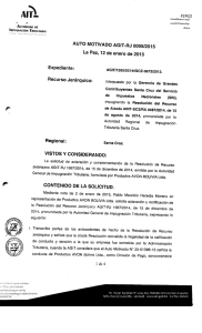 AUTO MOTIVADO AGIT-RJ 0005/2015 La Paz, 12 de enero de 2015