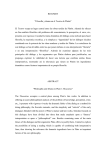 RESUMEN “Filosofía y drama en el Teeteto de Platón” El Teeteto