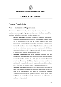 creacion de cuentas
