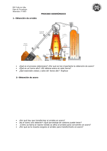 • ¿Qué materiales entran y salen del horno alto? Explicar