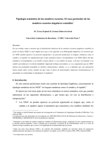 Tipología semántica de los nombres escuetos. El caso particular de