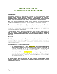 Gastos de Fabricación o Costos Indirectos de