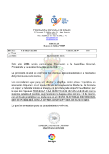 Este año 2016 serán convocadas Elecciones a la Asamblea