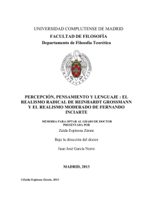 percepción, pensamiento y lenguaje. - E
