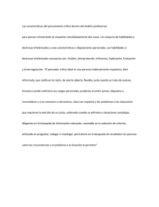 Las características del pensamiento crítico dentro del ámbito