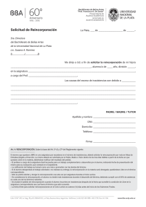 Solicitud de Reincorporación - Bachillerato de Bellas Artes