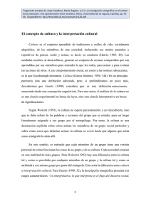 El concepto de cultura y la interpretación cultural