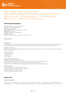 prl para instalaciones, reparaciones, montajes, estructuras