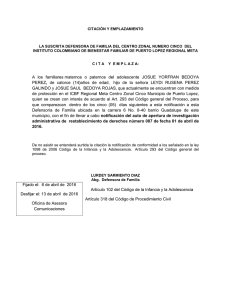 A los familiares maternos o paternos del adolescente JOSUE