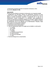 Declaración trimestral resumen de impresión de facturas y otros