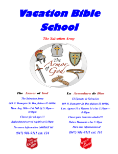 Vacation Bible School - The Salvation Army Des Plaines Corps