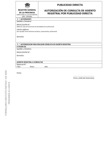 Autorización de Consulta de Asiento Registral por Publicidad Directa