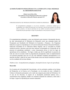 ACOMPAÑAMIENTO PEDAGÓGICO UNA ALTERNATIVA PARA