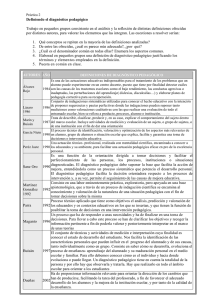 Definiendo el diagnóstico pedagógico Trabajo en pequeños grupos