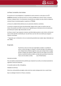 La frase, la oración y los incisos: El párrafo:
