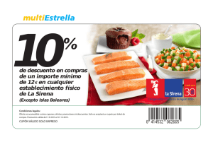 10de descuento en compras de un importe mínimo de 12