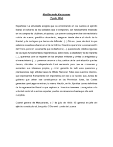 Manifiesto de Manzanares (7 julio 1854) Españoles: La entusiasta